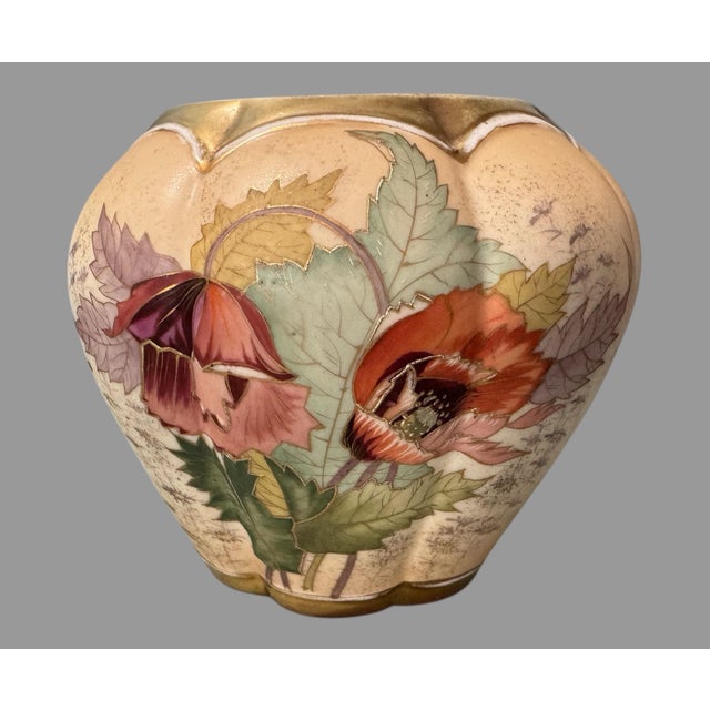 Vintage Rh Porcelain Floral Hand Painted and Gilt Decorated 5" Victorian Vase For Sale - Image 4 of 4