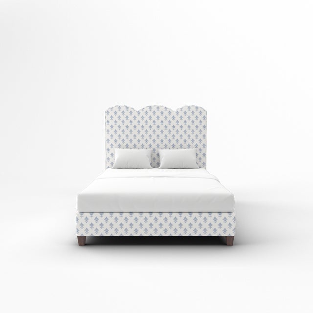 Elevate your bedroom with this luxurious upholstered bed, available exclusively on Chairish. Expertly crafted in the USA...