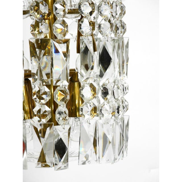 Mid-Century Brass Crystal Glass Chandelier from Vereinigten Werkstätten, 1950s For Sale - Image 13 of 18