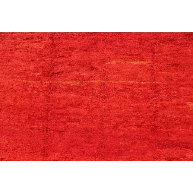 Large Mid-20th Century Vintage Moroccan Rug With Solid Variegated Red Background For Sale - Image 4 of 8