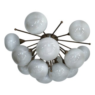 21st Century Mezzo Bronze Gray Pebble Murano Glass Flush Mount by Fabio LTD For Sale