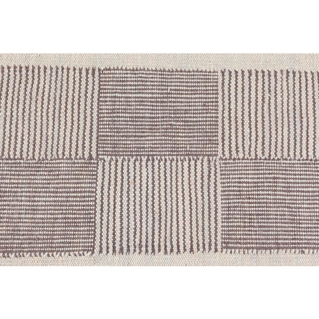 Contemporary Swedish Flat-Weave Wool Runner Size: 3'1" × 12'1" (93 × 368 cm) Inspired by the geometric traditions of...