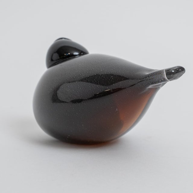 Glass Oiva Toikka for Nuutajärvi Crow Mouth Blown Art Glass Bird – Finland For Sale - Image 7 of 8