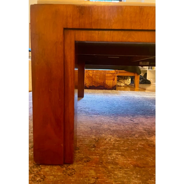 Vintage Ralph Lauren Leather Coffee Table – Modern Cherry & Cream For Sale - Image 15 of 17