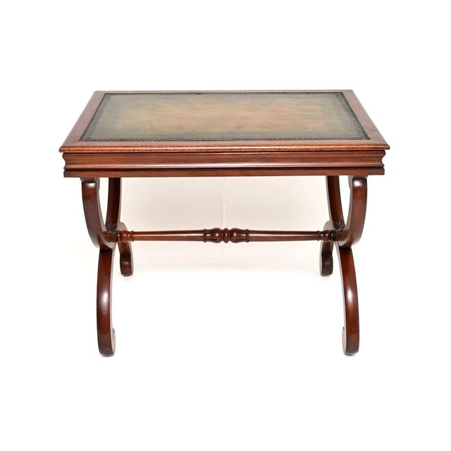 Antique William IV Writing Table with Leather Top, 1830s For Sale - Image 6 of 11