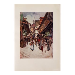 1905 Italian Original Print - The Ponte Vecchio - From Book Florence & Some Tuscan Cities (1905) For Sale