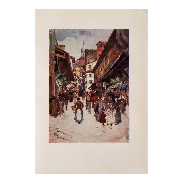 1905 Italian Original Print - The Ponte Vecchio - From Book Florence & Some Tuscan Cities (1905) For Sale