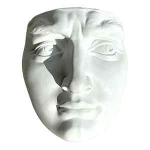 Vintage Boho Monumental Plaster Relief of Face