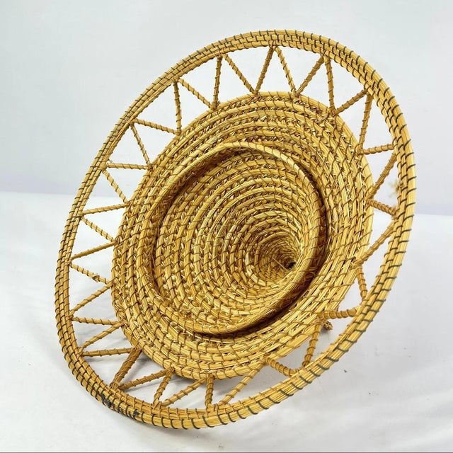 Early 20th Century Basotho Handwoven Hat Lesotho MATTER COLLECTION For Sale In Denver - Image 6 of 9