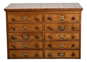 Antique Oak Multi-Drawer File C. Early 20th Century