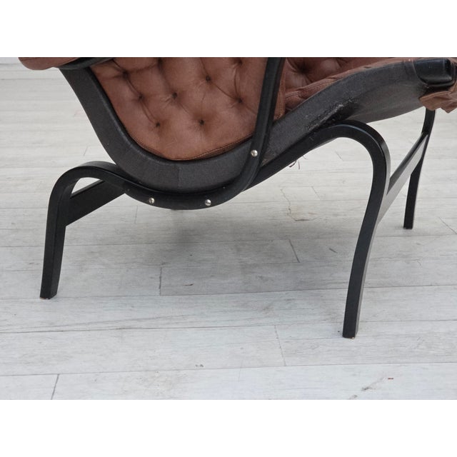 Swedish Pernilla Lounge Chair in Leather by Bruno Mathsson for Dux, 1970s For Sale - Image 10 of 18