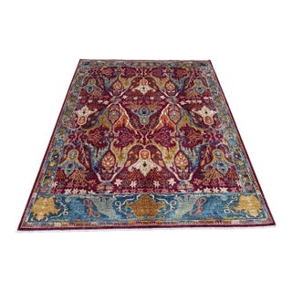 Fine Burgundy Persian Bakhshayesh Hand-Knotted Wool Rug - 8' X 9'11" For Sale