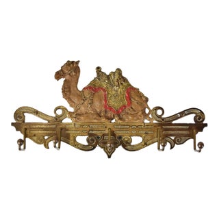 Cast Iron Polychrome Egyptian Themed Rack Was Manufactured by the Judd Mfg. Co. 1598 For Sale