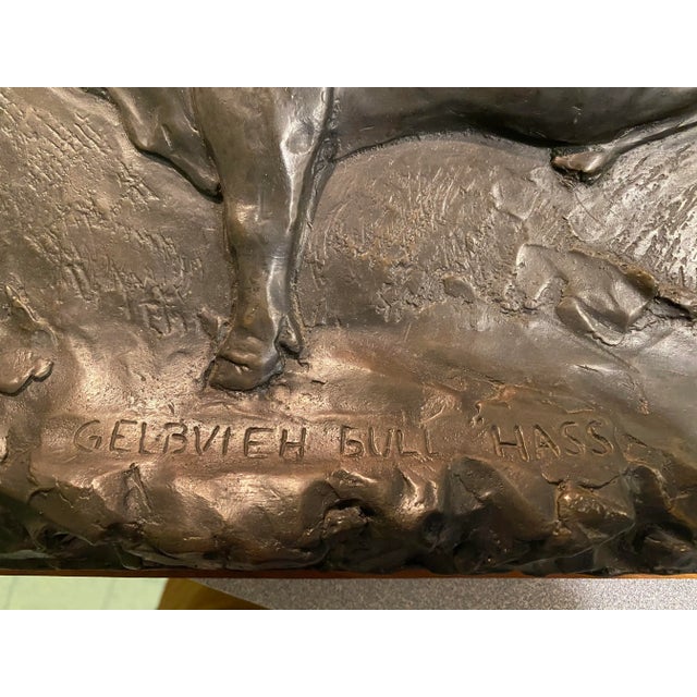 1970s Gallagher Rule Gelbvieh Bull Hass Bronze Southwestern Sculpture For Sale - Image 4 of 10