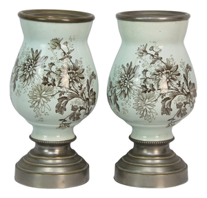 Late 19th Century Flower Pots in Fire-Enamelled Metal, 1890s, Set of 2
