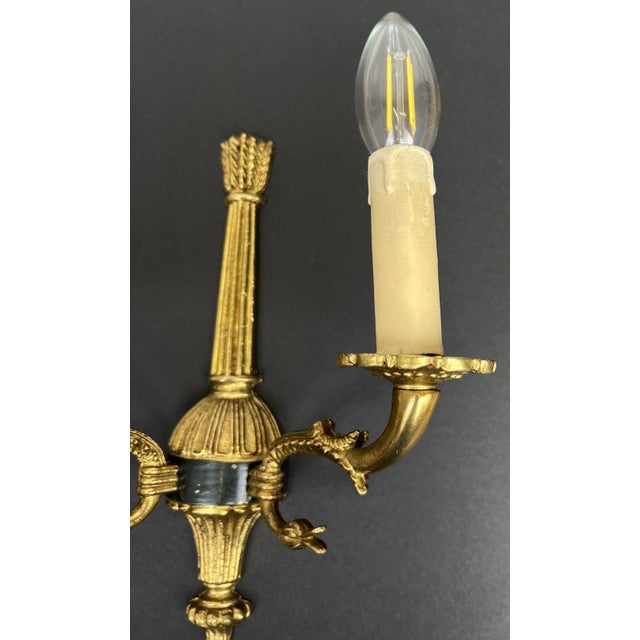 Metal Vintage French Style Wall Sconces, Set of 2 For Sale - Image 7 of 15