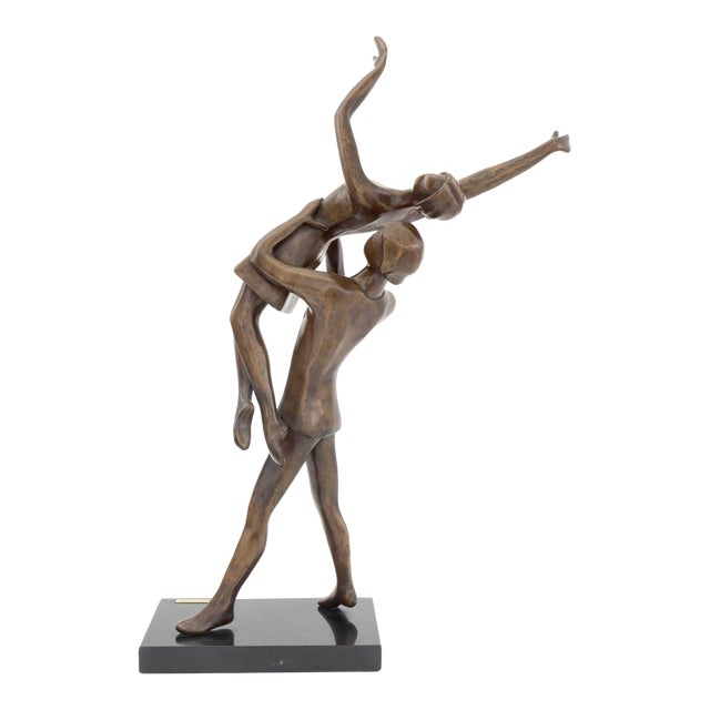 Tanya Poust Dancing Couple Patinated Bronze For Sale