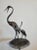1940s French Mid-Century Japanesque Bronze Crane Bird Sculptures on Wrought Iron Pedestal - Zen Garden Statue For Sale In Dallas - Image 6 of 11