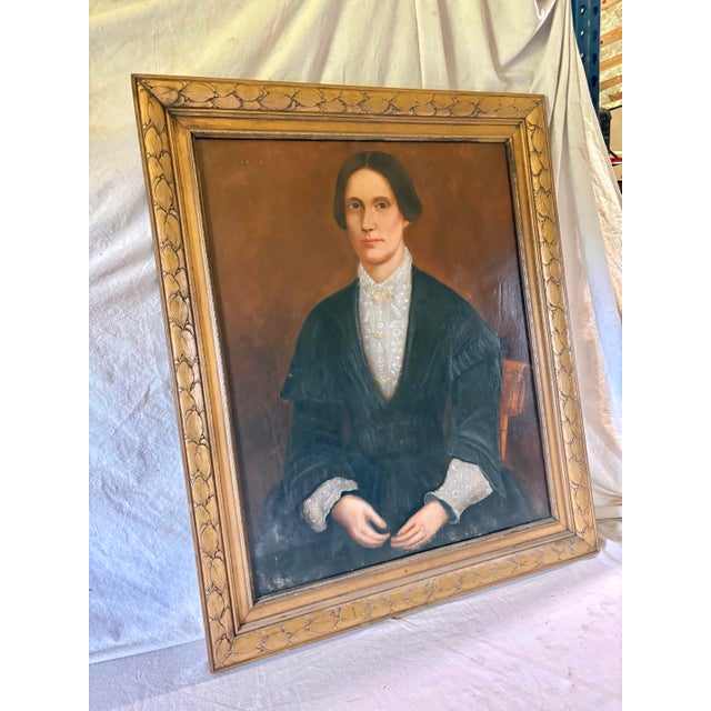 Found in the South of France, this Late 19th Century French Oil on Canvas Portrait of a Woman dates back to the late...