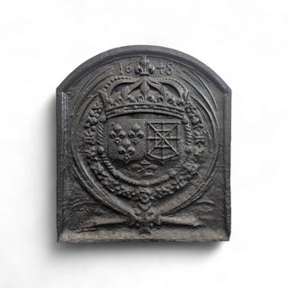 Antique Fireplace Plaque Bearing the Arms of Louis XIII For Sale