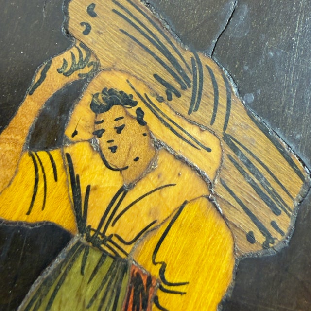 Brown Folding Corner Shelf in Perforated Wood For Sale - Image 8 of 11