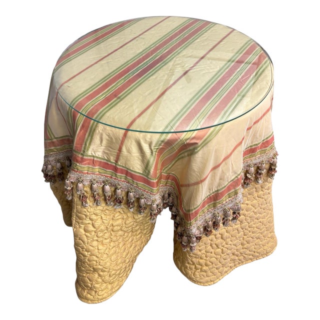 1990s Skirted Side Table For Sale