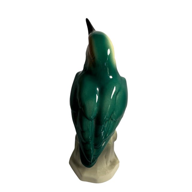This is a beautiful and RARE glazed porcelain kingfisher bird figurine by the brand Hertwig & Co dating back to the 1930s....