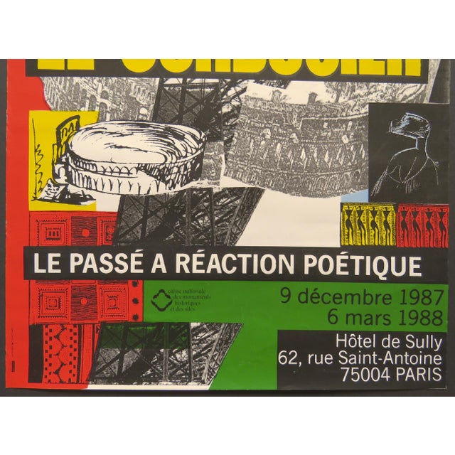 The Past as a Poetic Reaction Original Exhibition Poster after Le Corbusier, 1987 For Sale - Image 3 of 6