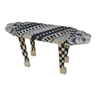 Folk Two-Headed Cat Print Table For Sale