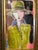 Acrylic on Panel Portrait of Woman in a 40's-50's Style titled "LuLu". Original painting in antique gilt frame. By Houston...