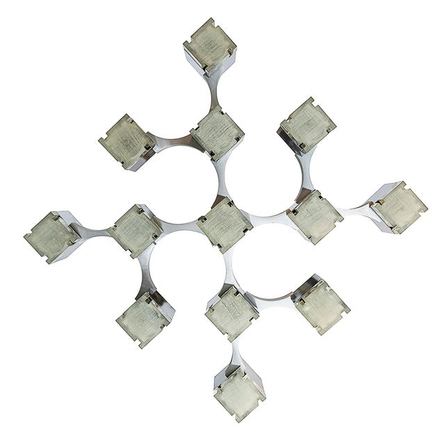 Gaetano Sciolari Mid-Century Modern Italian Cubic Chandelier by Gaetano Sciolari, 1970 For Sale - Image 4 of 6