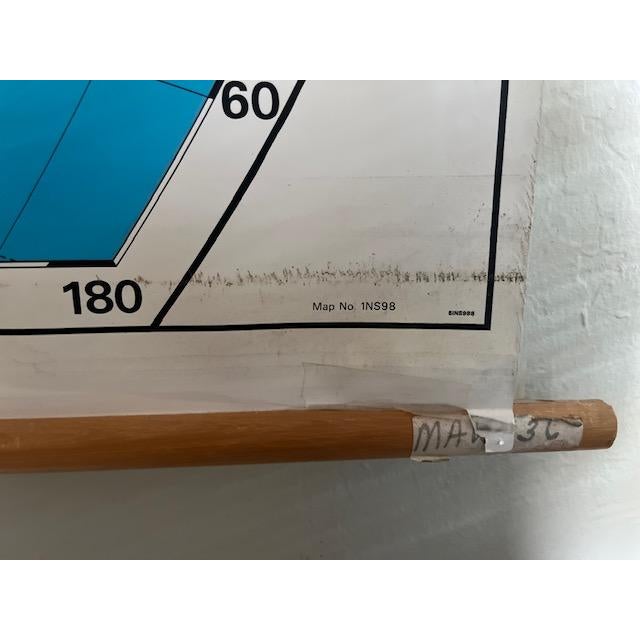 World Map Vintage School Pull-Down by Nystrom 1950s For Sale In Los Angeles - Image 6 of 11