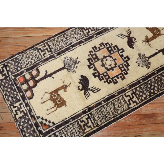 Early 20th Century Zabihi Collection Small Mongolian Animal Rug For Sale - Image 5 of 6