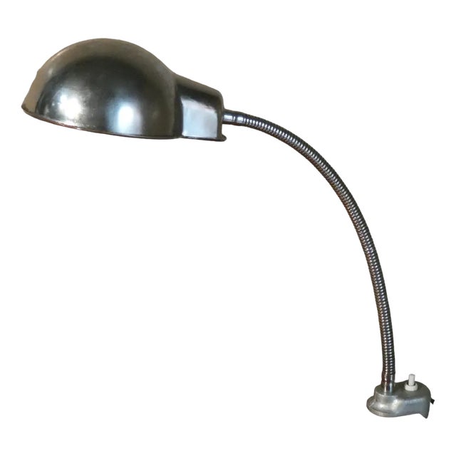 Steel Lamp with Clamp, 1970s For Sale
