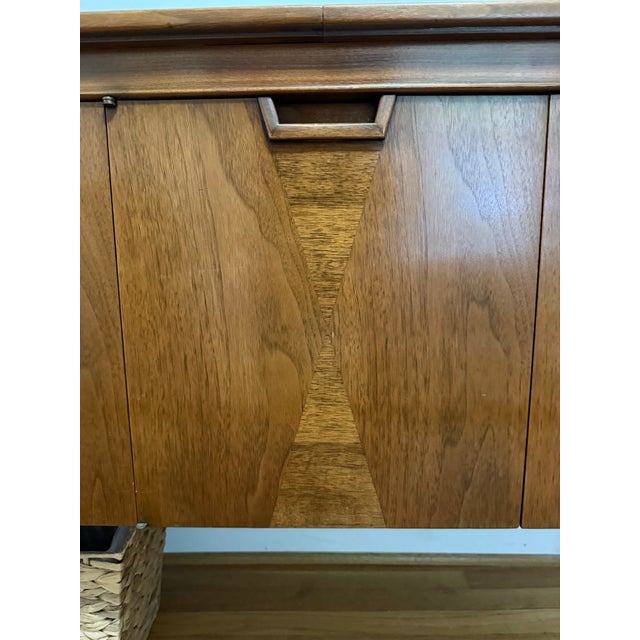 Chestnut 1960's Mid-Century Modern Janus Mount Airy Walnut Bar Cart/Sideboard For Sale - Image 8 of 10