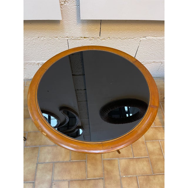 Italian Mid Century Wood and Opaline Glass Coffee Table. Italy, 1950s For Sale - Image 10 of 11