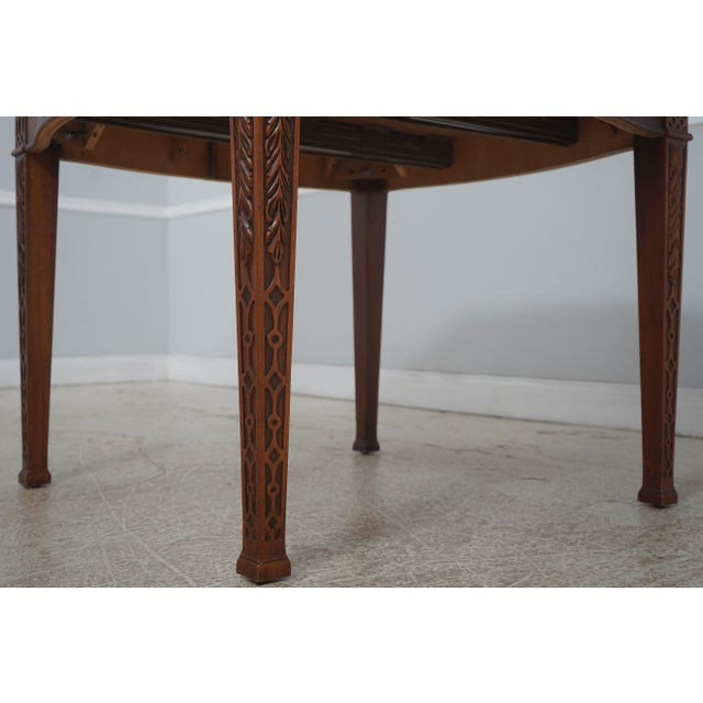 1990s Henredon Chippendale Mahogany Dining Room Breakfast Table For Sale - Image 5 of 18