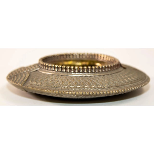 Indian 19th Century Mughal India Raj Style Silver Traditional Anklet Bracelet Catchall For Sale - Image 3 of 11