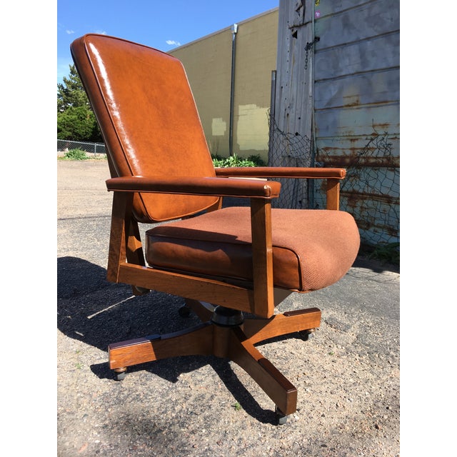 Gunlocke Style MidCentury Modern Walnut Executive Office Chair Chairish