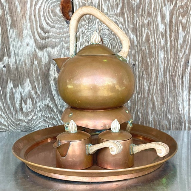 Vintage j.c. Moore Copper Tea Set- 5 Pieces | Chairish