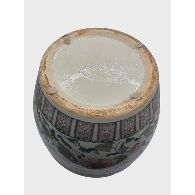 Ceramic Vintage Chinese Famille Rose Porcelain Planter For Sale - Image 7 of 9