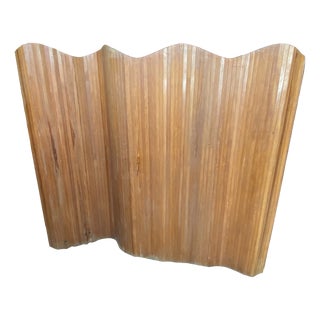 Vintage Freestanding Foldable Wooden Screen in the style of Baumann, 1950s For Sale