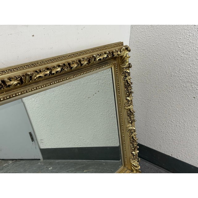 Vintage Gold Finish Ornate Wall Mirror For Sale - Image 11 of 12