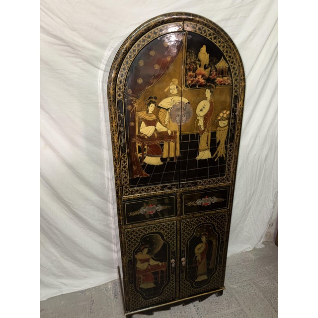 Wood Chinese Hand-Painted Cabinet, 1950s For Sale - Image 7 of 13