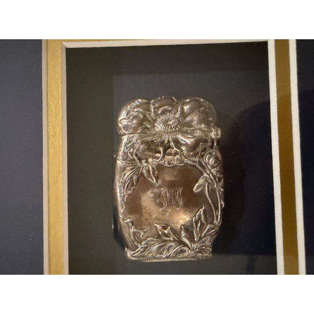 1900 - 1909 Framed Collection of Late 19th Twelve Antique and Vintage Match Safes / Vesta Cases For Sale - Image 5 of 16