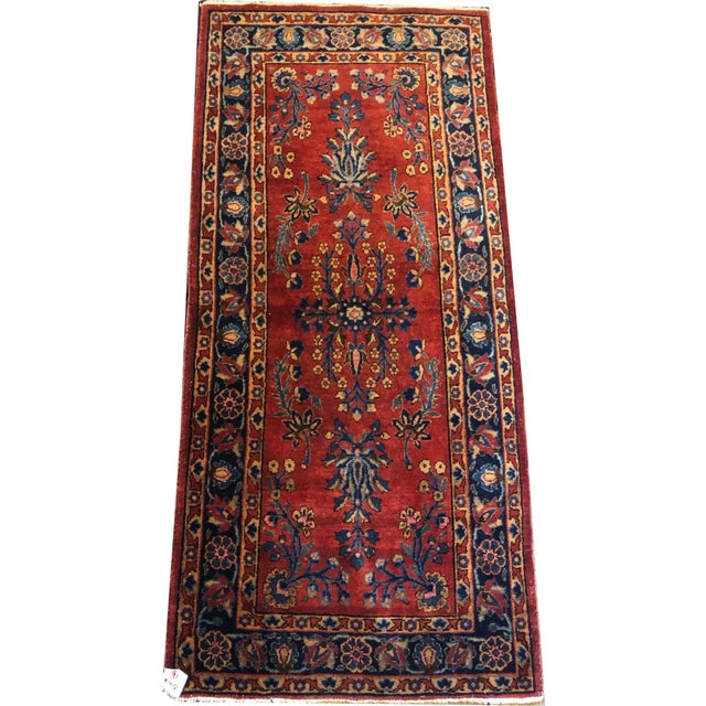 1920s Antique Short Runner Genuine Kashan Rug For Sale - Image 5 of 5