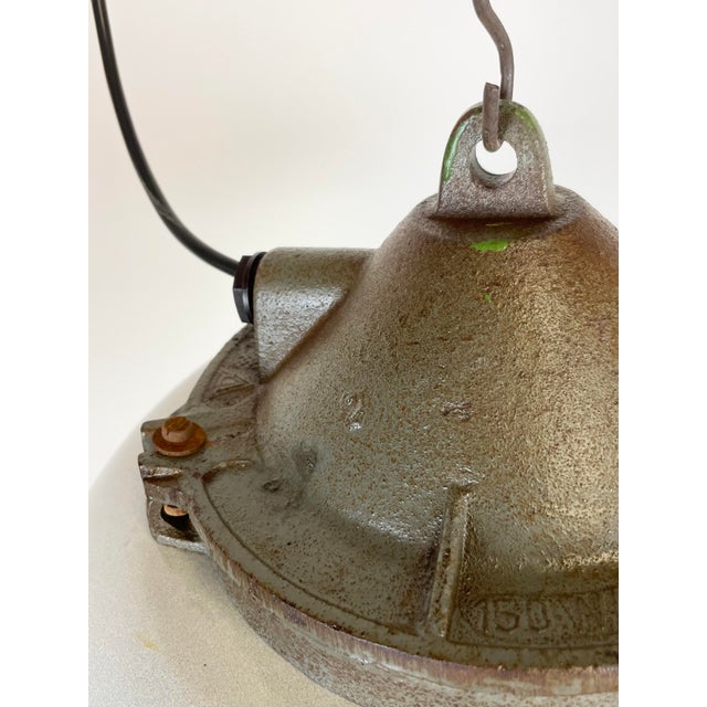 Industrial Factory Pendant Lamp in Cast Iron and Grey Enamel from Zaos, 1960s For Sale - Image 9 of 16