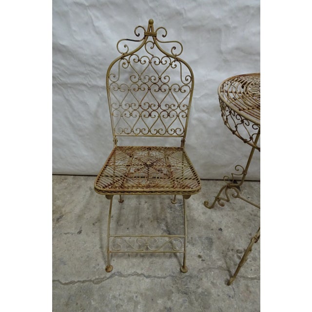 1950s Wrought Iron Table & Chairs For Sale - Image 5 of 10