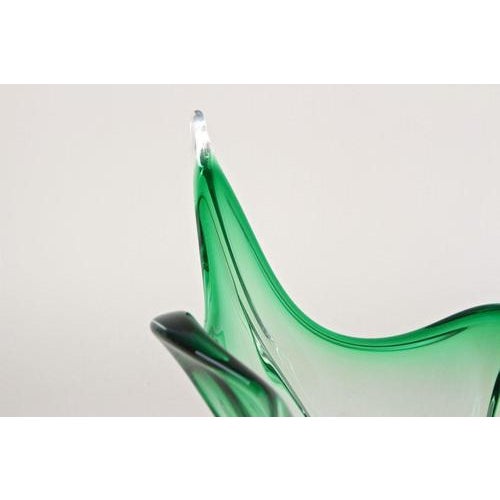 Mid-Century Modern Murano Glass Bowl in Green & Clear Tones, Italy, 1960s For Sale - Image 15 of 17