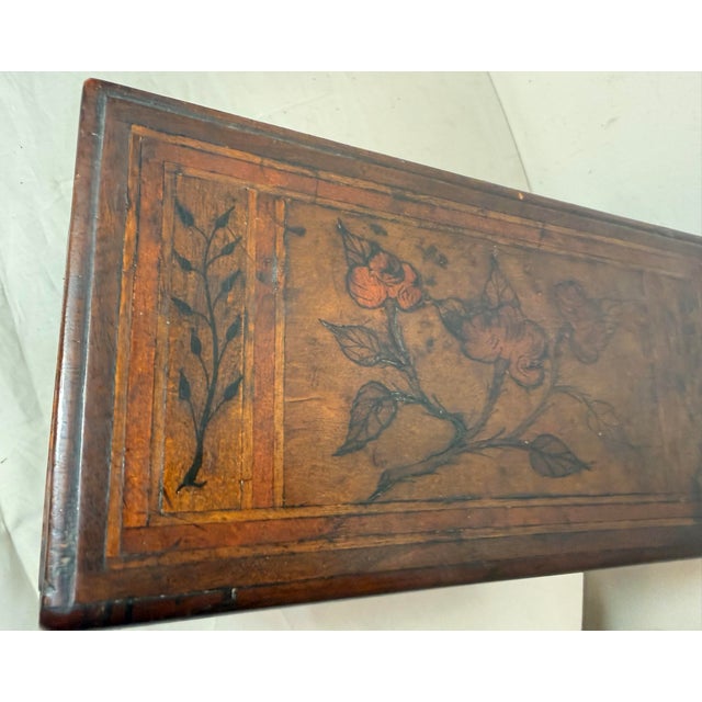 19th Century Antique 19th Century Handmade Inlaid Marquetry Wood Book Shelf Jewelry Box For Sale - Image 5 of 12